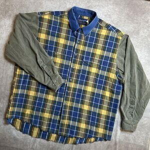VTG Wrangler Brushpopper X‎ Long Tails Western Rodeo Plaid Cowboy Shirt 2XL